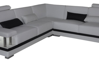Ledersofa mit USB Wohnlandschaft Eck Garnitur Design Modern Sofa L-Form L6002