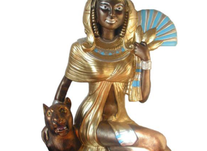 Ägypten Skulptur Kleopatra Kunststoff Statue Figuren Statuen Antik Stil 51 cm
