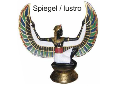 Skulptur Ägypten Göttin Maat Spiegel Stand Figuren Skulpturen Figur Neu 35 cm