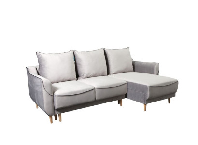 L-Form Sofa Designer mit Bettfunktion  Schlafsofa Ecksofa Couch Wohnlandschaft