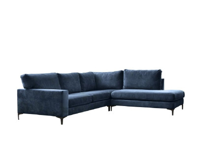 Blaues Sofa Designer Sofa Ecksofa Couch Wohnlandschaft Stoff Textil Möbel Gruppe