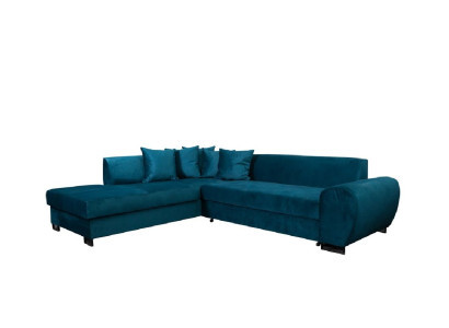 Blaue Möbel Sofa Designer Sofa Bettfunktion Bettkasten Schlafsofa Ecksofa Couch
