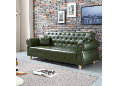 jvmoebel ® - Textil Sofa Couch - Grüne Polster Zweisitzer Couch Garnitur Zweier