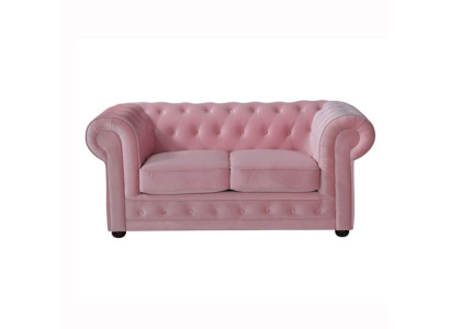 Rosa Chesterfield Sofa Couch Polster Stoff Leder Couchen  Polster Garnitur Neu