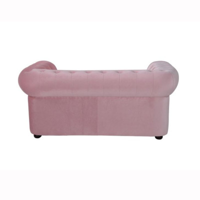 Rosa Chesterfield Sofa Couch Polster Stoff Leder Couchen  Polster Garnitur Neu