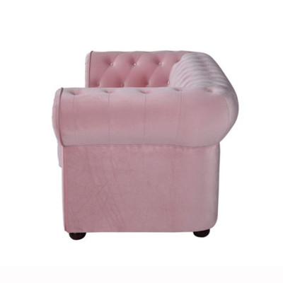 Rosa Chesterfield Sofa Couch Polster Stoff Leder Couchen  Polster Garnitur Neu