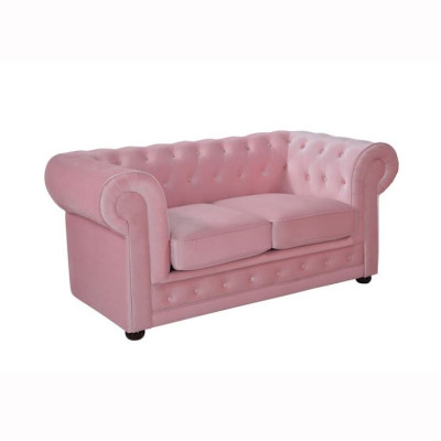 Rosa Chesterfield Sofa Couch Polster Stoff Leder Couchen  Polster Garnitur Neu