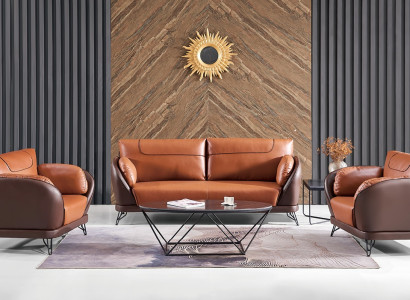 Sofa Couch Polster Leder Couchen Polster Garnitur jvmoebel Büroeinrichtung 3+1+1