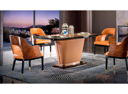 Moderner Esstisch Holztisch Holz Design Tische Leder Tische Esszimmer 160x90 cm