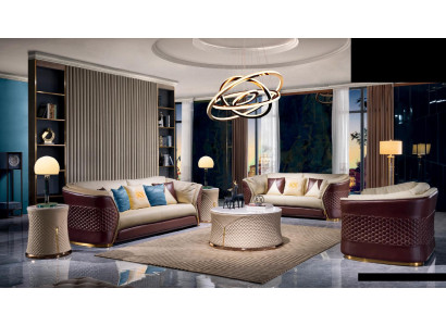 Ledersofa Sofagarnitur 3+2 Sitzer Set Garnitur Polstersofa Couch Designersofa