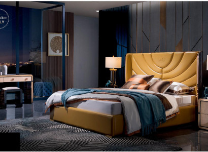 Schlafzimmer Betten Set Komplett Leder Modern Bett Schminktisch Nachttisch 5 tlg