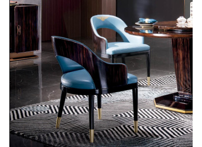 Stuhl Tron Sessel Set  Esszimmer Designer Holz Modern Stil Einsitzer Lehnstuhl