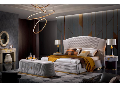 Schlafzimmer Set Komplett Schlafmöbel Schminktisch Nachttische Kommode Bett 7tlg