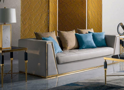 Beistelltisch aus Nappaleder und Holz in modernem Design