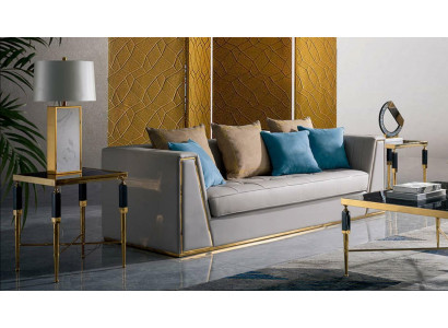 Leder 3-Sitzer Sofa in Schwarz mit modernem Design