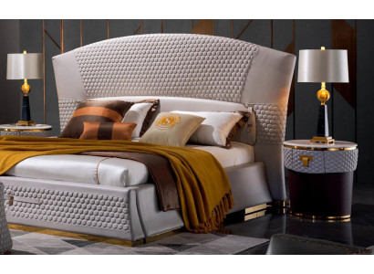 Italienische Design 2x Nachttisch Beistell Tisch Konsolen Tische Möbel Leder Neu