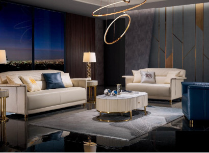 Luxus Sofagarnitur 3+2 Sitzer Set Design Sofa Polster Couchen Couch Ledersofa