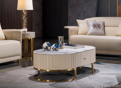 Couchtisch Tisch Oval Luxus Design Tische Kaffee Beistelltische Wohnzimmer Ovale