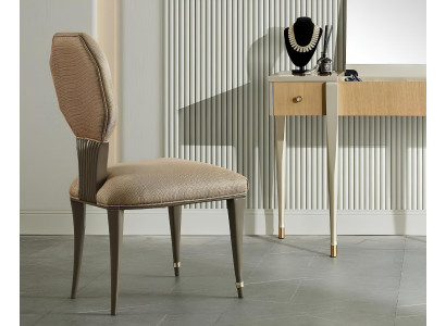 Luxus Design Polster Stuhl Stühle Sitz Lehn Esszimmer Echtholz Sessel Neu