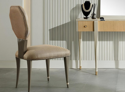 Luxus Design Polster Stuhl Stühle Sitz Lehn Esszimmer Echtholz Sessel Neu