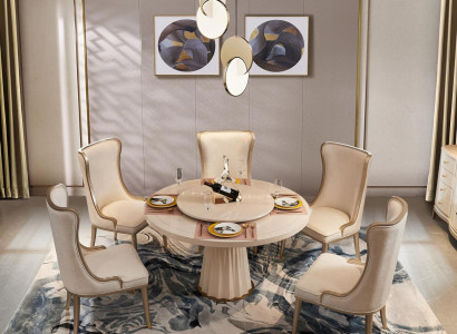 Esszimmergarnitur Tisch Suhl Gruppe 6tlg. Garnitur Lehnstühle Rund Tische Holz