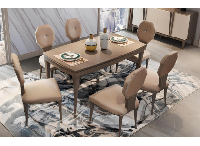 Esstisch Tisch Gruppe Esszimmer Wohnzimmer Garnitur Echtholz Design Tische