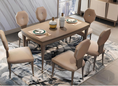 Stuhl Set 6x Stühle Polster Garnitur Küchen Wohnzimmer Esszimmer Set Designer