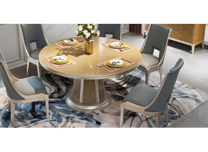 Esszimmer Garnitur Gruppe Rund Tisch 6x Lehnstühle Stuhl Sitzgruppe Tische 7tlg.