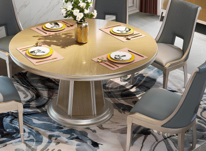 Esszimmer Garnitur Gruppe Rund Tisch 6x Lehnstühle Stuhl Sitzgruppe Tische 7tlg.