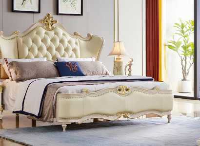 Luxus Chesterfield Komplett Schlafzimmer Bett Nachttisch 3tlg. Set Echtholz