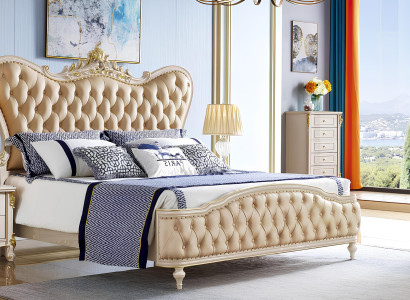 Schlafzimmer Möbel 3tlg Set Echtholz Luxus Chesterfield Betten 2x Nachttische