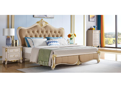 Design Schlafzimmer 3tlg. Bett 2x Nachttisch Klassischer Luxus Betten Set Möbel