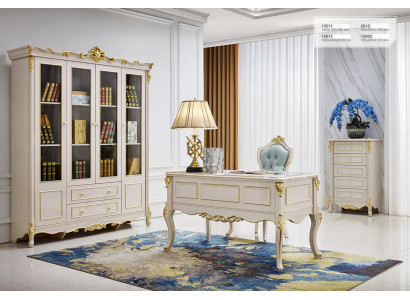 Büro Komplett Einrichtung Klassische Möbel Schreibtisch Sessel Kommode Schrank