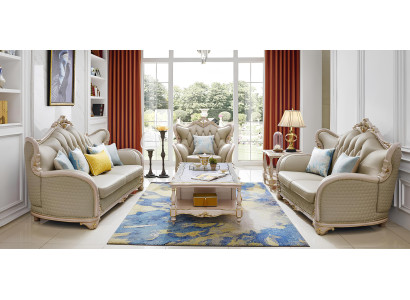 Ledersofa Klassische Sofagarnitur 2tlg Set 32 Sitzer Sitzgarnitur komplett couch