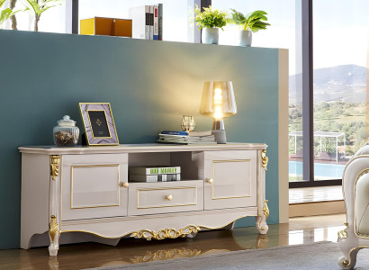 Luxus Design Kommode Anrichte Side Lowboard Schrank Wohn Zimmer Echtholz