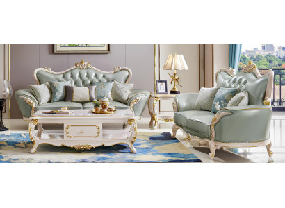 Sofagarnitur Ledersofa Klassische 2tlg Set 32 Sitzer Sitzgarnitur komplett couch