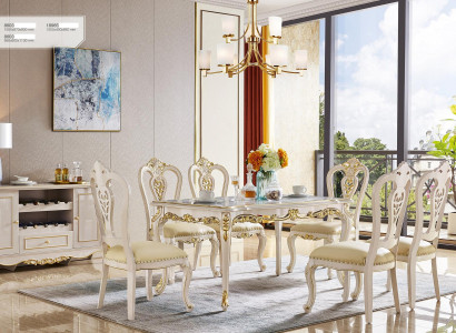 Klassische Esszimmer Garnitur Stühle Barock Rokoko Stil Essgruppe 6x Lehnstuhl