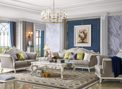 Klassischer Tisch Couchtisch Barock Beistelltisch Sofa Design Wohnzimmer Holz