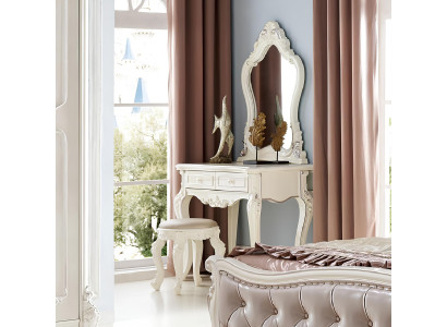 Schminktisch Spiegel Hocker Luxus Konsole Echtholz Schlafzimmer Barock Rokoko