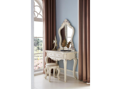 Schminktisch Spiegel Hocker Komplett Set Echtholz Schlafzimmer Barock Konsole