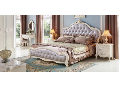 Schminktisch Spiegel Hocker Luxus Konsole Echtholz Schlafzimmer Barock Rokoko