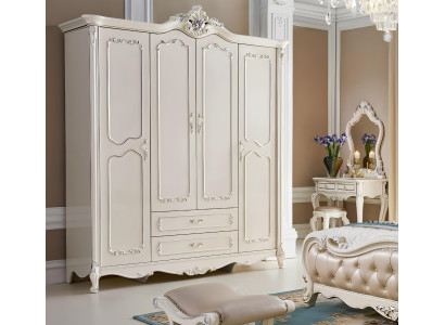 Klassischer Antik Stil Kleiderschrank Schrank Holz Garderobe Schlafzimmer Barock