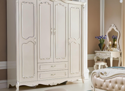 Klassischer Antik Stil Kleiderschrank Schrank Holz Garderobe Schlafzimmer Barock