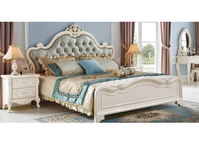 3 tlg. Schlafzimmer Set Klassisches Echtholz Bett Nachttisch Doppelbett Neu