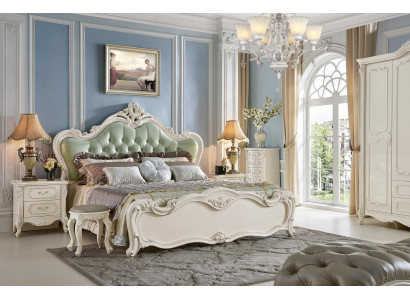 Chesterfield Bett Schlafzimmer Betten Echtholz Luxus Polster Doppel 180x200