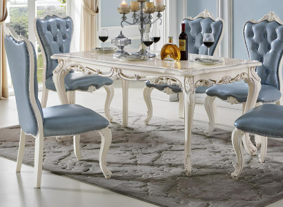 Klassische Esszimmer Möbel Essgruppe Essgarnitur Tisch Holz Komplett Set 7tlg.