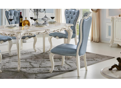 Esszimmer Stuhl 1 Sitzer Sessel Holz Luxus Klasse Barock Rokoko Möbel Design Neu