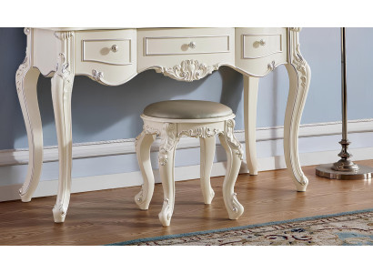 Pouf Fußhocker Rund Sitz Hocker Polsterhocker Sitzhocker Edler designer Echtholz