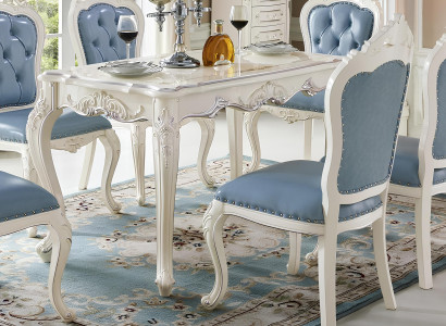 Luxus Möbel Stuhl Set 6x Stühle Gruppe Garnitur Esszimmer Sessel Chesterfield