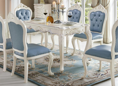 Klassische Stühle Barock Sets 4x Lehnstuhl Garnitur Echtholz Chesterfield Stuhl